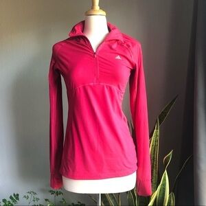 Adidas Pink Climalite Half Zip Longsleeve Shirt
